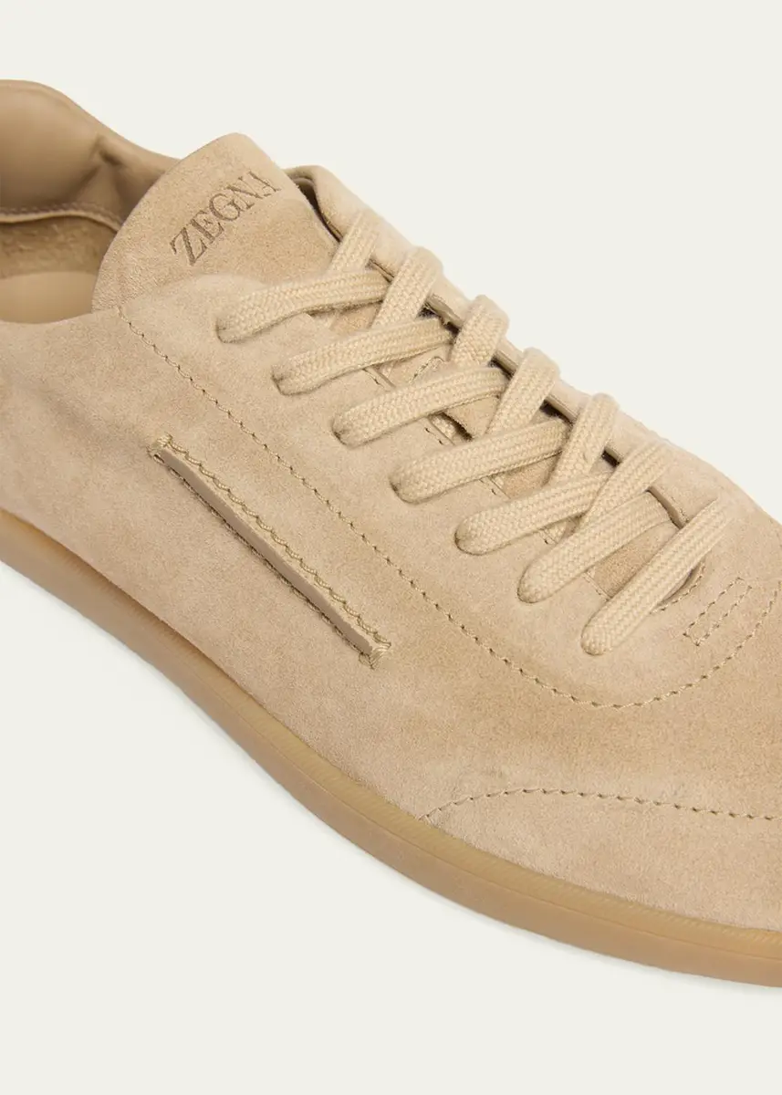 Zegna Men's 232 Suede Low-Top Sneakers | Thumbnail 3 Zegna Men's 232 Suede Low-Top Sneakers | Thumbnail 3