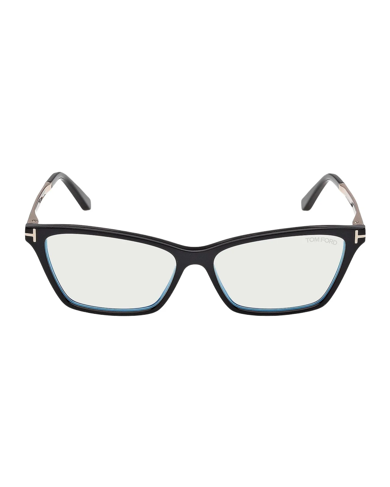 Tom Ford 56MM Blue Block Rectangular Eyeglasses