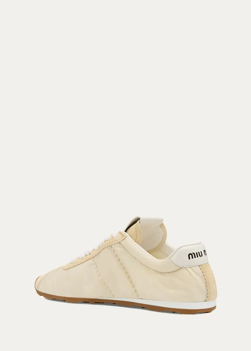 Miu Miu Low-Top Nylon & Suede Sneakers | Thumbnail 6 Miu Miu Low-Top Nylon & Suede Sneakers | Thumbnail 6