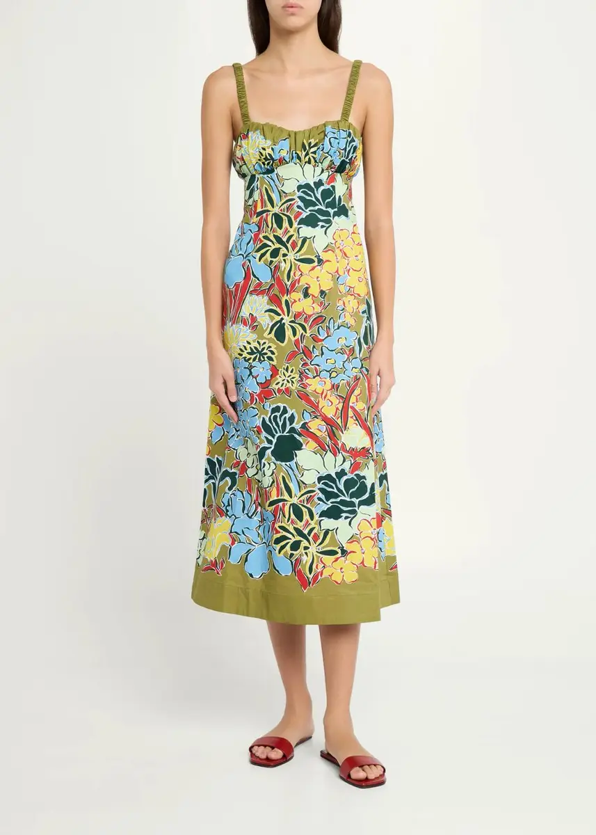 ALÉMAIS Solstice Floral Cotton Midi-Dress | Thumbnail 2 ALÉMAIS Solstice Floral Cotton Midi-Dress | Thumbnail 2