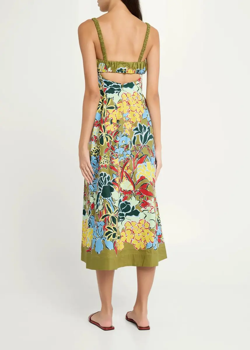 ALÉMAIS Solstice Floral Cotton Midi-Dress | Thumbnail 3 ALÉMAIS Solstice Floral Cotton Midi-Dress | Thumbnail 3