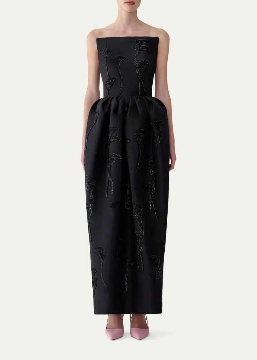 Carolina Herrera Silk Embellished Strapless Gown | Thumbnail 2