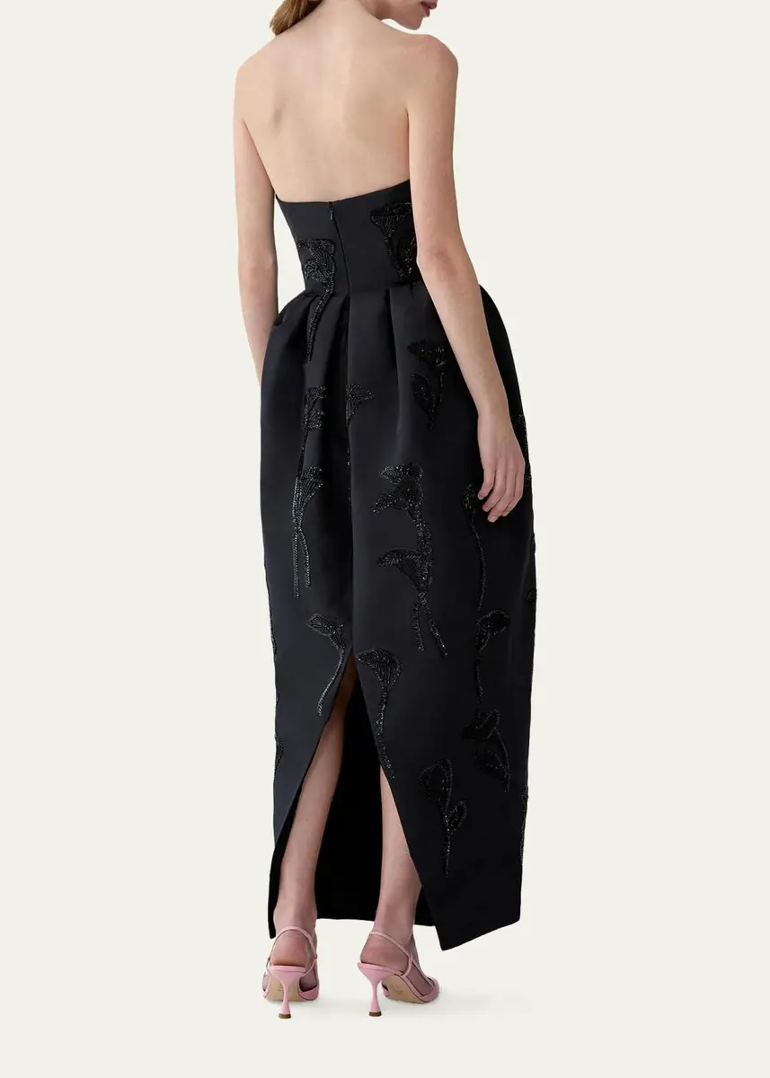 Carolina Herrera Silk Embellished Strapless Gown | Thumbnail 3