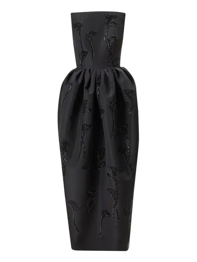 Silk Embellished Strapless Gown Silk Embellished Strapless Gown