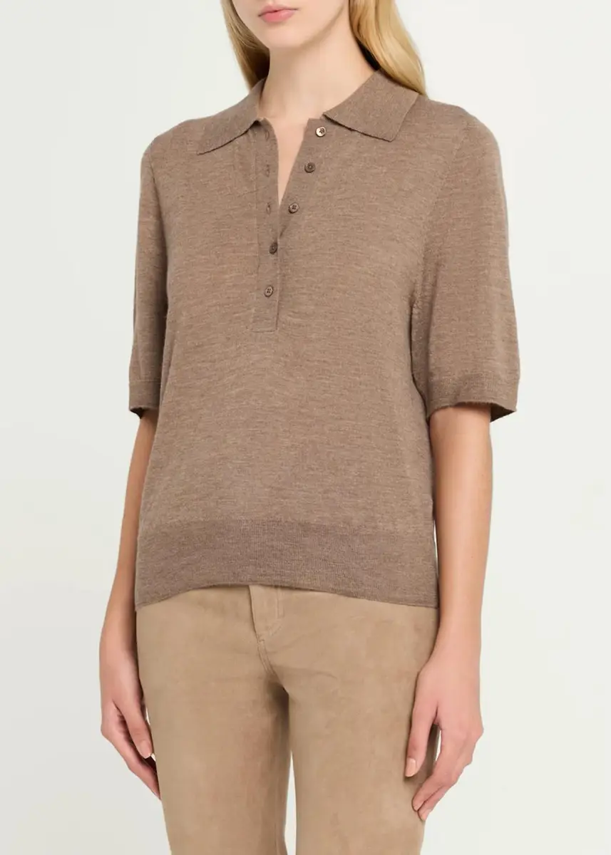 Sprwmn Harper Cashmere Polo Sweater | Thumbnail 4 Sprwmn Harper Cashmere Polo Sweater | Thumbnail 4