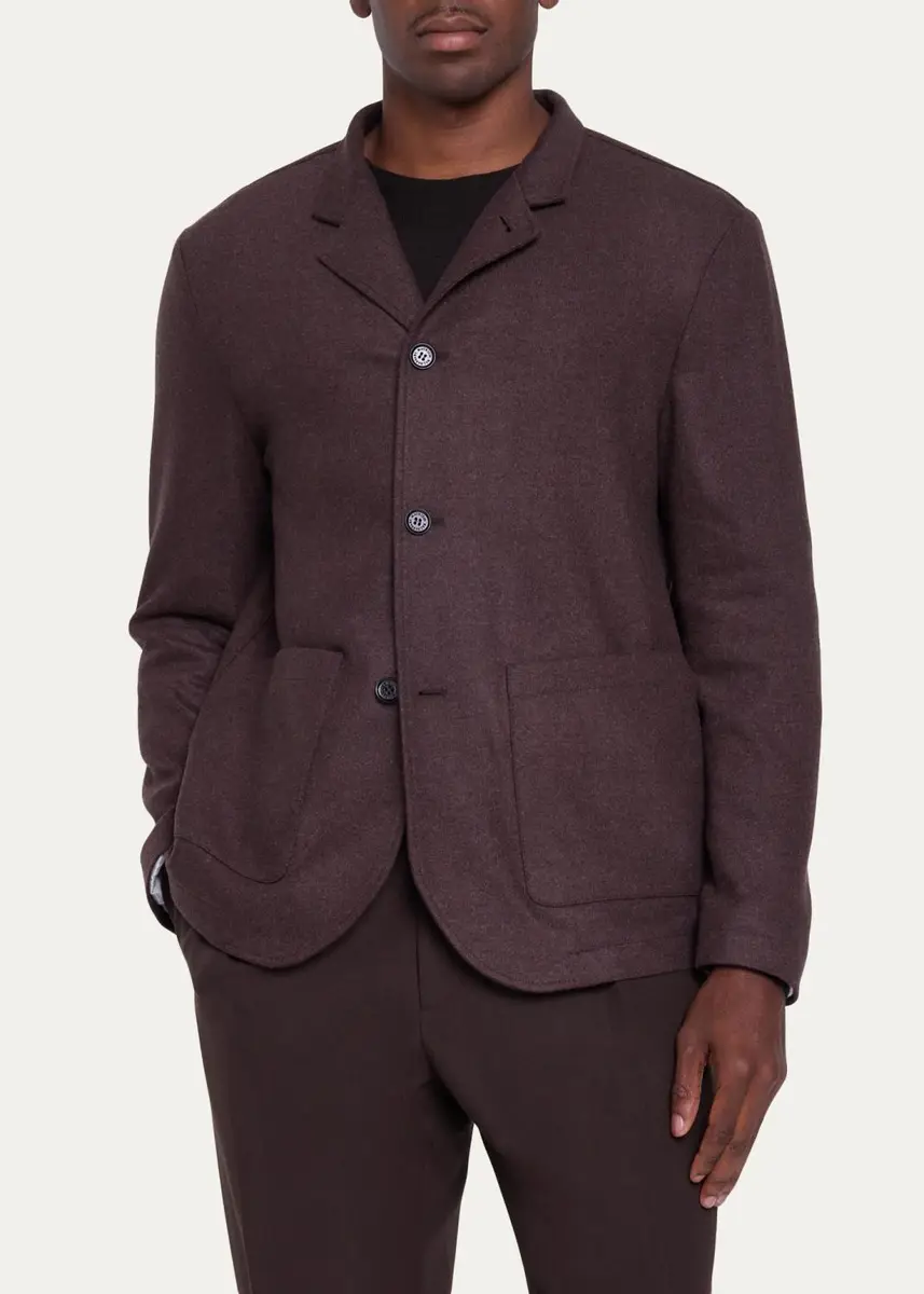 Baldassari Men's Stendhal Stand-Collar Chore Jacket | Thumbnail 4 Baldassari Men's Stendhal Stand-Collar Chore Jacket | Thumbnail 4