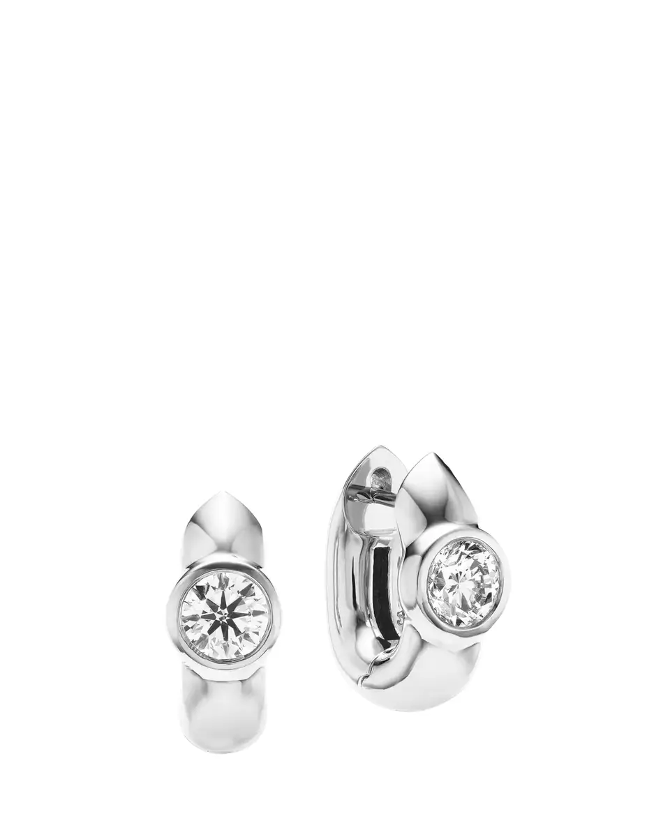 Uniform Object 18K Tusk Huggie Earrings with Diamonds | Thumbnail 2 Uniform Object 18K Tusk Huggie Earrings with Diamonds | Thumbnail 2
