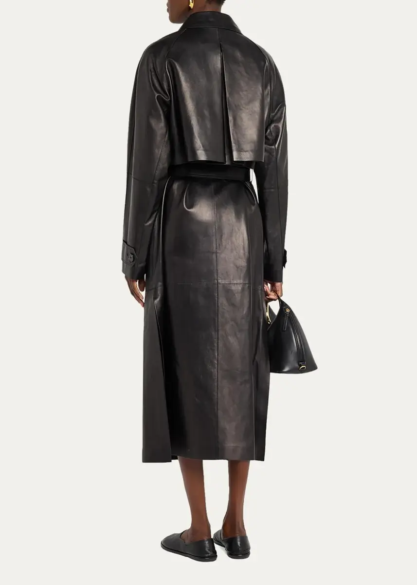 Lafayette 148 New York Oversized Belted Leather Trench Coat | Thumbnail 3 Lafayette 148 New York Oversized Belted Leather Trench Coat | Thumbnail 3
