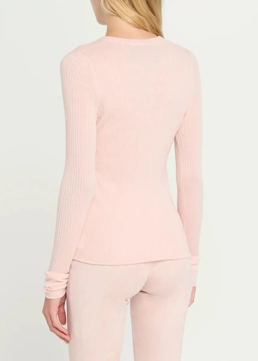Sprwmn Ribbed-Knit Cashmere Henley Top | Thumbnail 3 Sprwmn Ribbed-Knit Cashmere Henley Top | Thumbnail 3