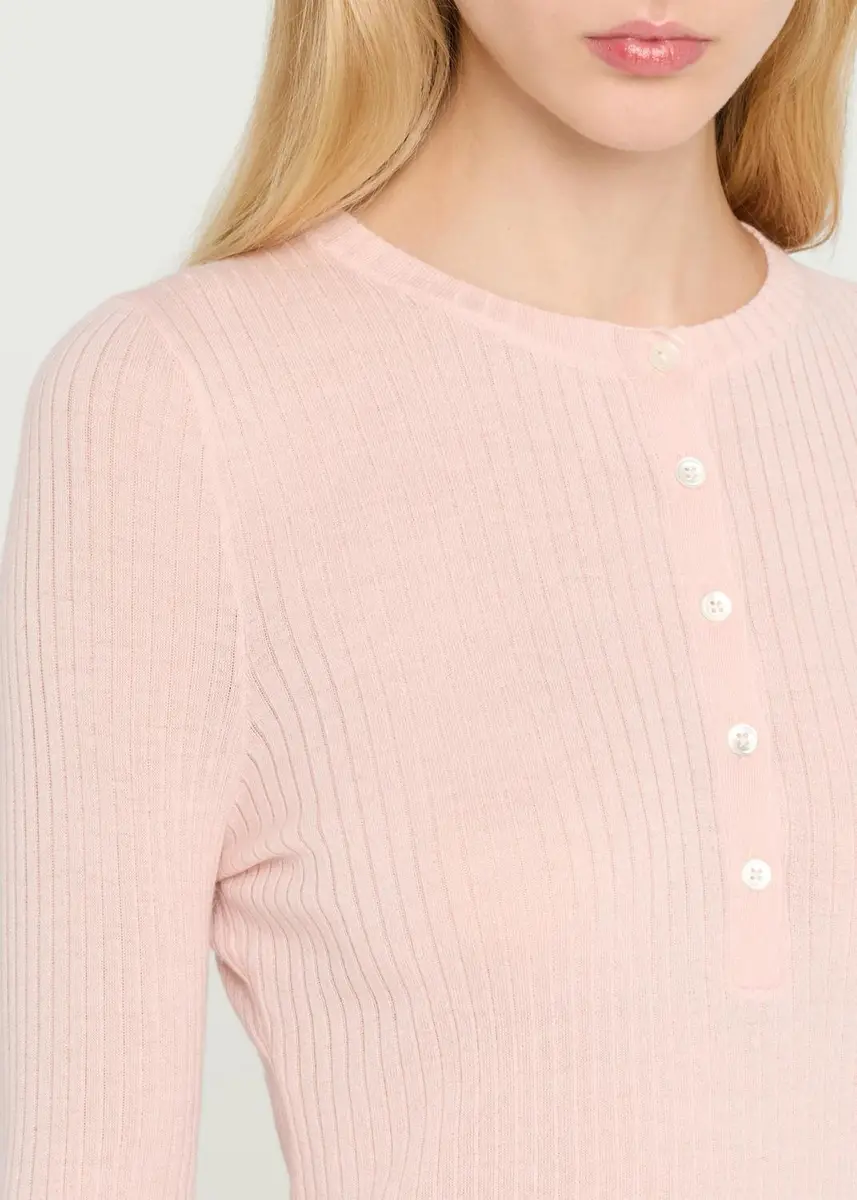 Sprwmn Ribbed-Knit Cashmere Henley Top | Thumbnail 5 Sprwmn Ribbed-Knit Cashmere Henley Top | Thumbnail 5