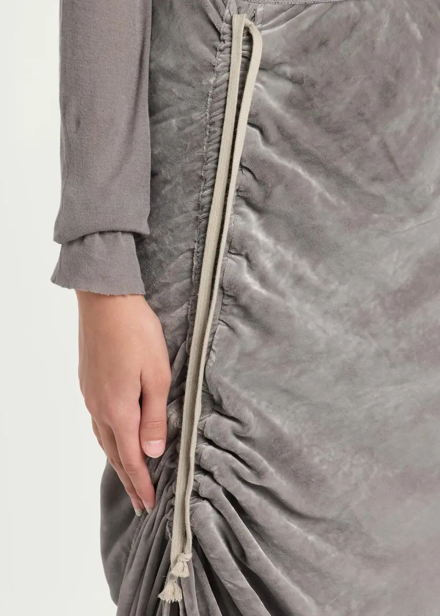 Rick Owens Edfu Ruched Velvet Maxi Skirt | Thumbnail 5 Rick Owens Edfu Ruched Velvet Maxi Skirt | Thumbnail 5