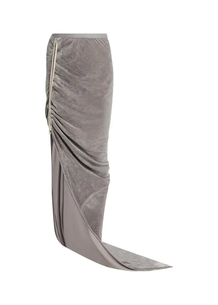 Edfu Ruched Velvet Maxi Skirt Edfu Ruched Velvet Maxi Skirt