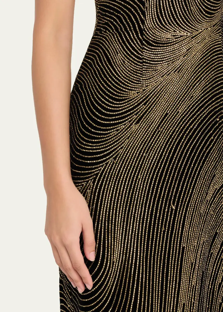 Oscar de la Renta Strapless Shimmering Velvet Column Gown | Thumbnail 5 Oscar de la Renta Strapless Shimmering Velvet Column Gown | Thumbnail 5
