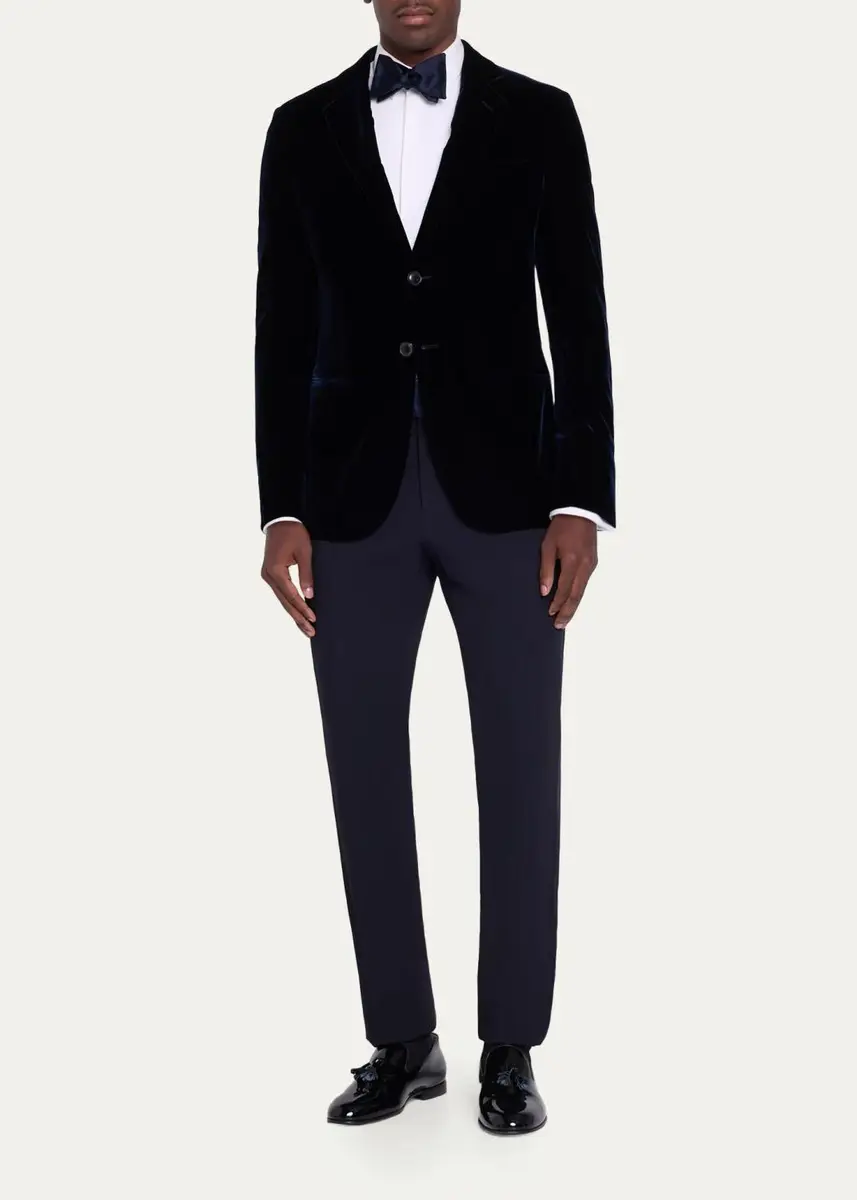 Giorgio Armani Men's Velvet Single-Breasted Velvet Dinner Jacket | Thumbnail 2 Giorgio Armani Men's Velvet Single-Breasted Velvet Dinner Jacket | Thumbnail 2