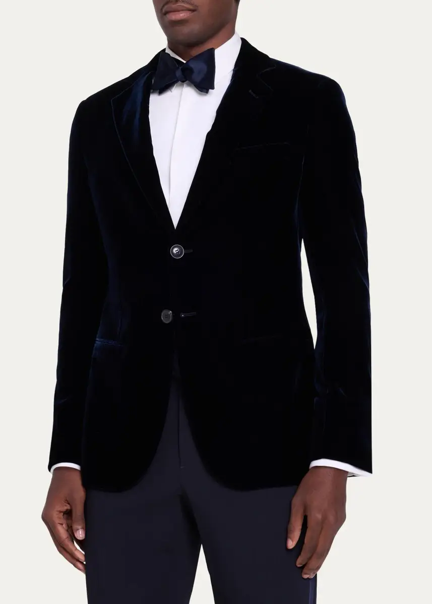 Giorgio Armani Men's Velvet Single-Breasted Velvet Dinner Jacket | Thumbnail 4 Giorgio Armani Men's Velvet Single-Breasted Velvet Dinner Jacket | Thumbnail 4