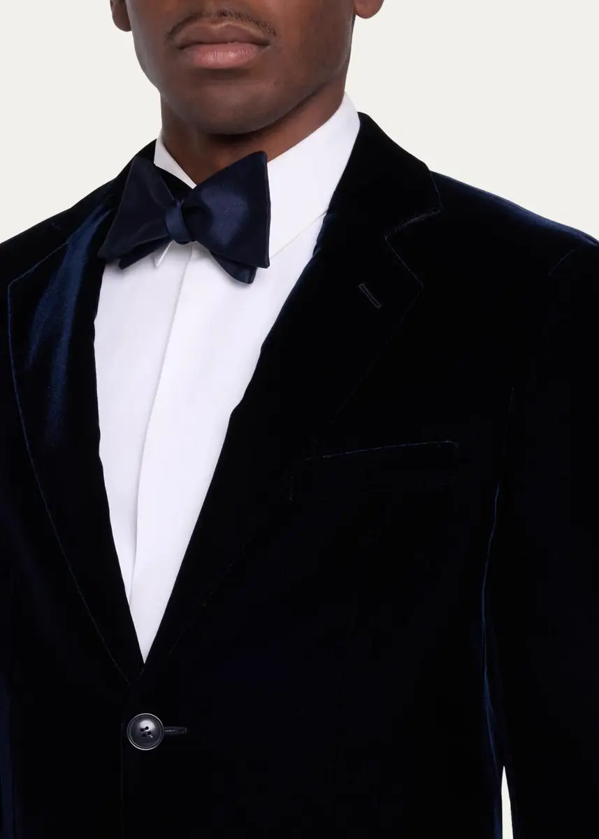 Giorgio Armani Men's Velvet Single-Breasted Velvet Dinner Jacket | Thumbnail 5 Giorgio Armani Men's Velvet Single-Breasted Velvet Dinner Jacket | Thumbnail 5