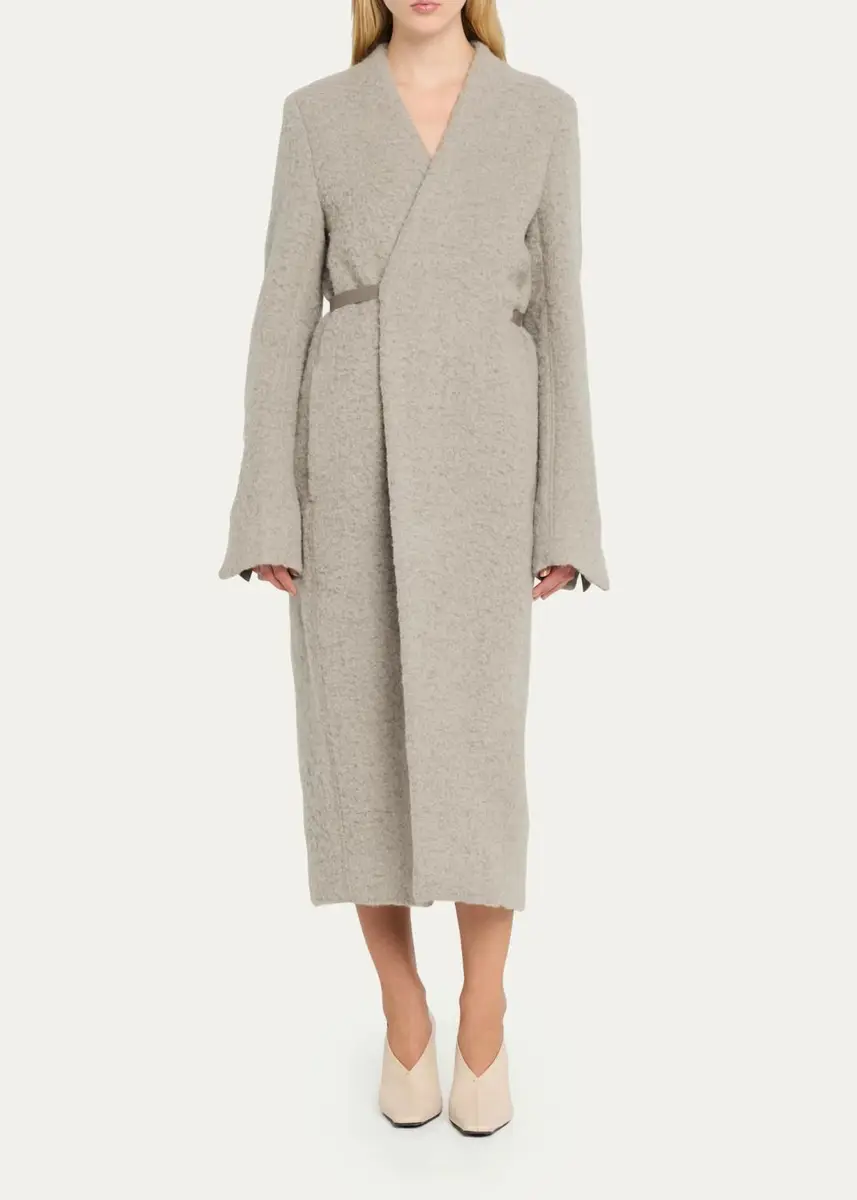 Rick Owens Soft Alpaca-Blend Cyclops Long Wrap Coat | Thumbnail 2 Rick Owens Soft Alpaca-Blend Cyclops Long Wrap Coat | Thumbnail 2