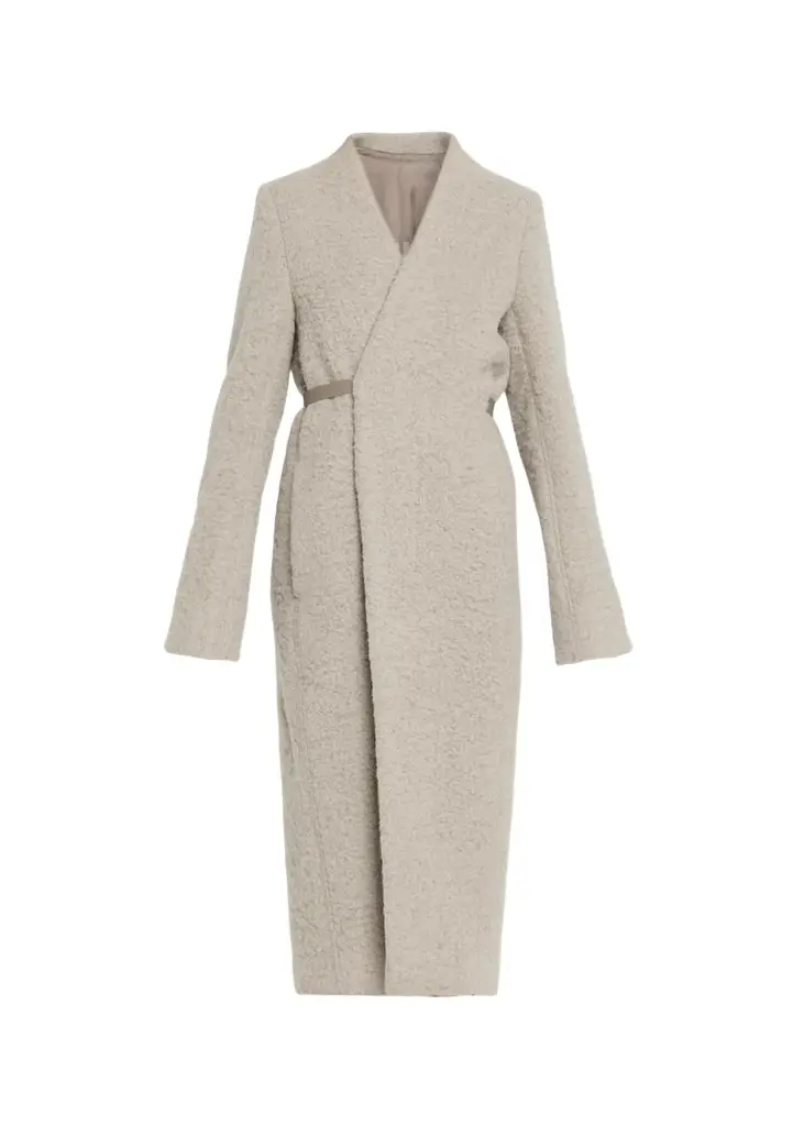 Rick Owens Soft Alpaca-Blend Cyclops Long Wrap Coat