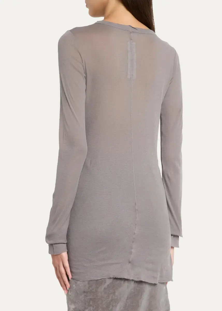 Rick Owens Long-Sleeve Rib Cotton T-Shirt | Thumbnail 3 Rick Owens Long-Sleeve Rib Cotton T-Shirt | Thumbnail 3