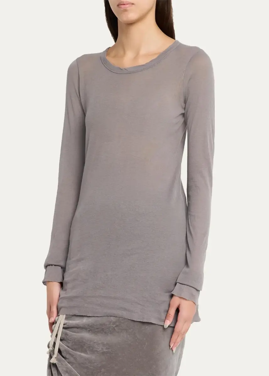 Rick Owens Long-Sleeve Rib Cotton T-Shirt | Thumbnail 4 Rick Owens Long-Sleeve Rib Cotton T-Shirt | Thumbnail 4