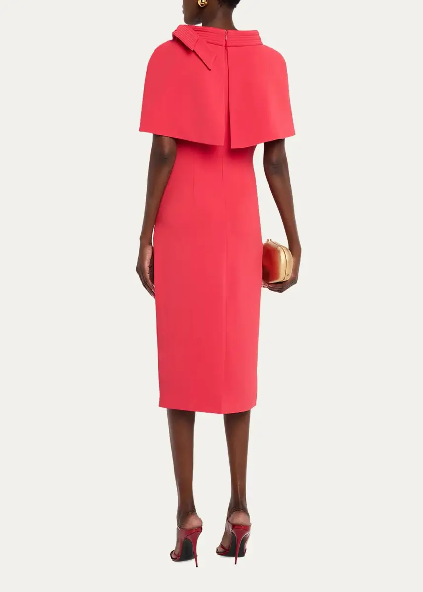 BADGLEY MISCHKA Bodycon Funnel-Neck Capelet Midi Dress | Thumbnail 3 BADGLEY MISCHKA Bodycon Funnel-Neck Capelet Midi Dress | Thumbnail 3