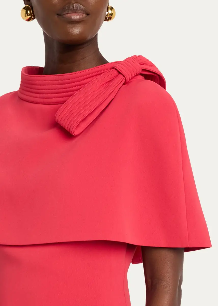 BADGLEY MISCHKA Bodycon Funnel-Neck Capelet Midi Dress | Thumbnail 5 BADGLEY MISCHKA Bodycon Funnel-Neck Capelet Midi Dress | Thumbnail 5
