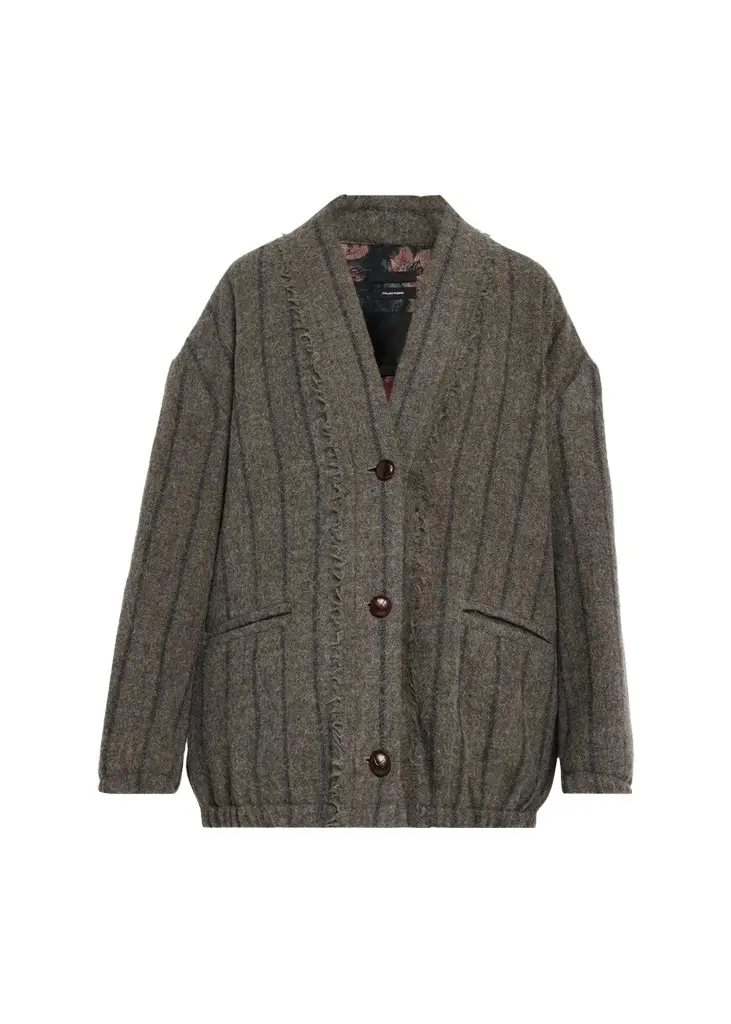 R13 Striped Virgin Wool Cardigan