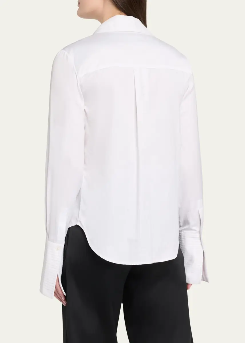 Brandon Maxwell Inez Pleated Draped Tuxedo Shirt | Thumbnail 3 Brandon Maxwell Inez Pleated Draped Tuxedo Shirt | Thumbnail 3