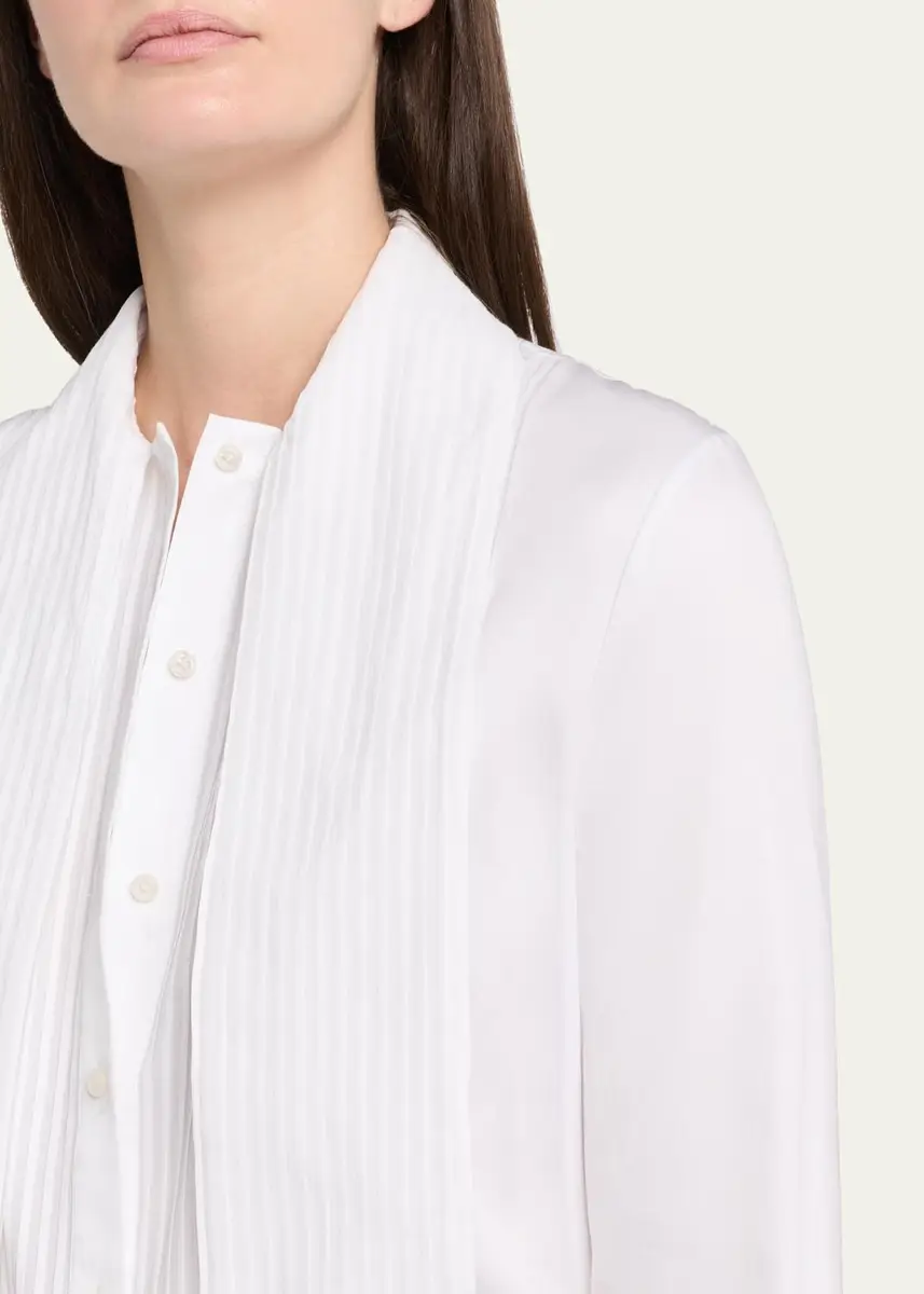 Brandon Maxwell Inez Pleated Draped Tuxedo Shirt | Thumbnail 5 Brandon Maxwell Inez Pleated Draped Tuxedo Shirt | Thumbnail 5
