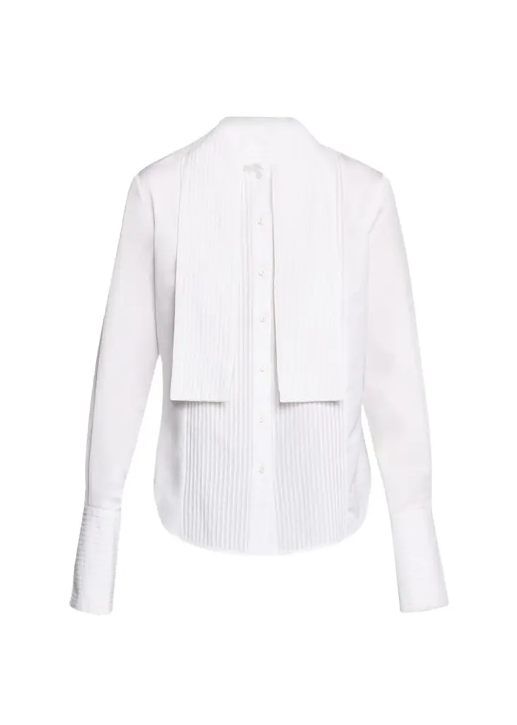Inez Pleated Draped Tuxedo Shirt Inez Pleated Draped Tuxedo Shirt