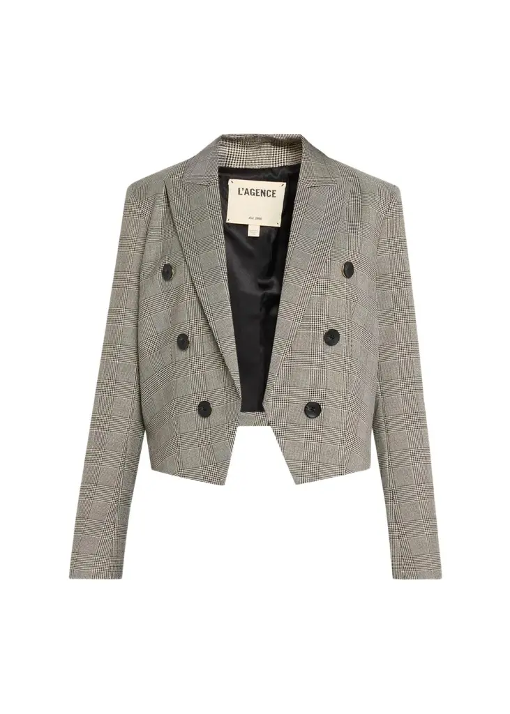 Lila Plaid Boxy Blazer