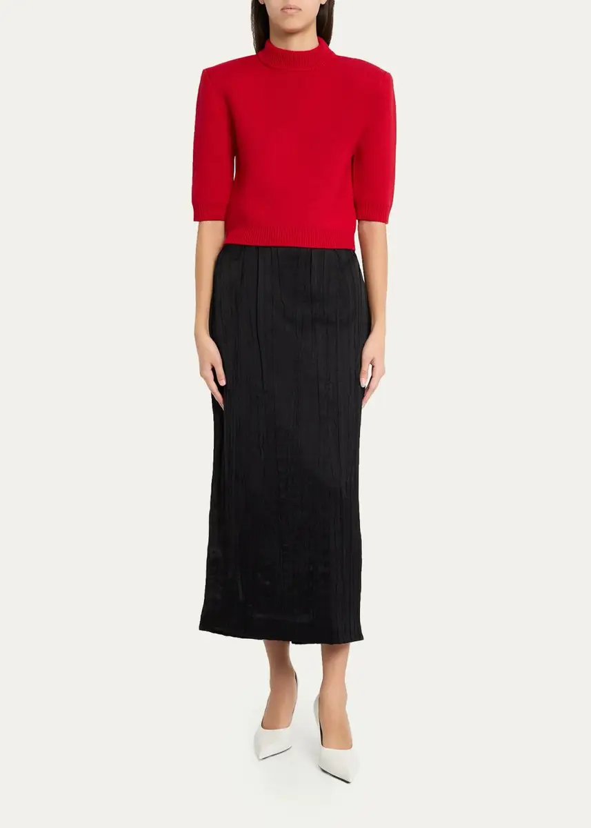 Willy Chavarria Chavela Wool Short-Sleeve Crop Sweater | Thumbnail 2 Willy Chavarria Chavela Wool Short-Sleeve Crop Sweater | Thumbnail 2