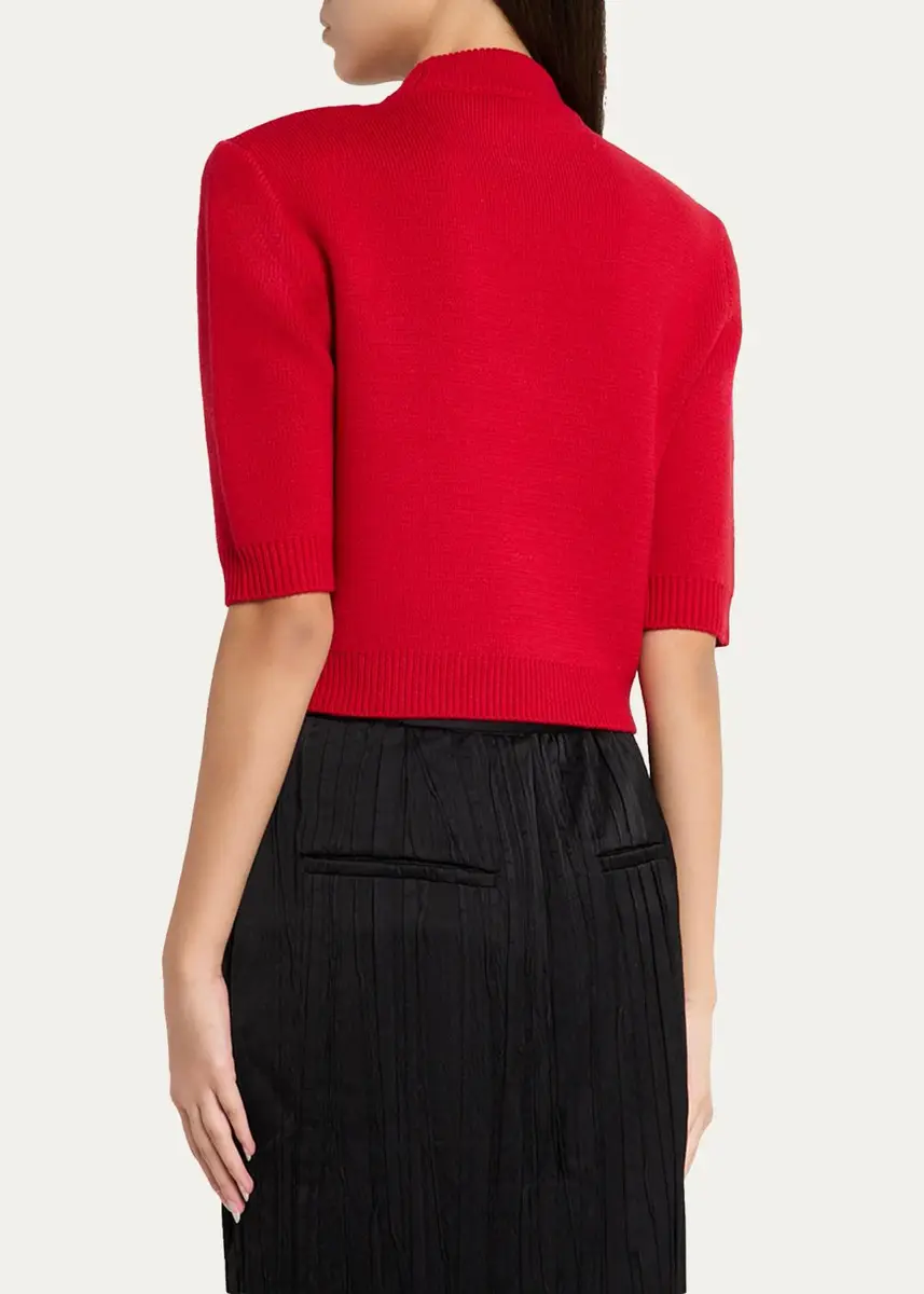 Willy Chavarria Chavela Wool Short-Sleeve Crop Sweater | Thumbnail 3 Willy Chavarria Chavela Wool Short-Sleeve Crop Sweater | Thumbnail 3