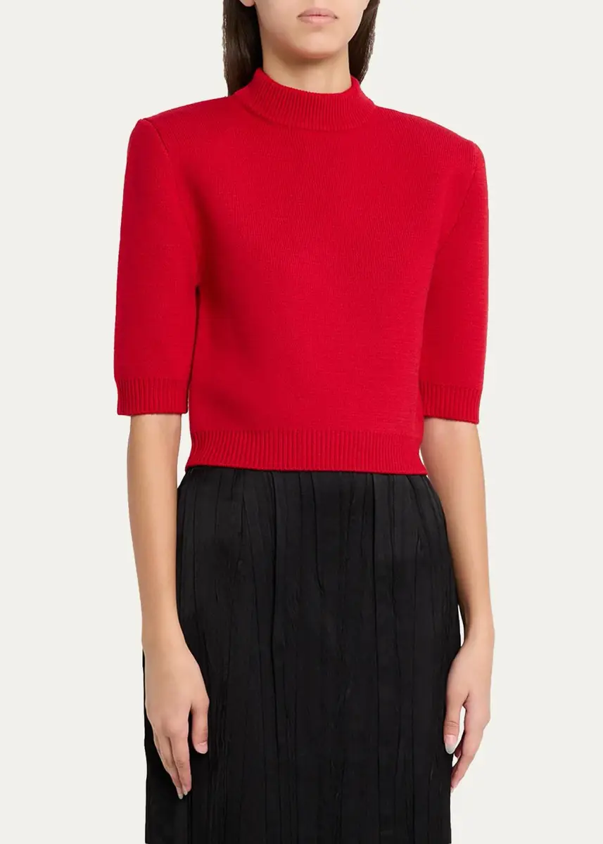 Willy Chavarria Chavela Wool Short-Sleeve Crop Sweater | Thumbnail 4 Willy Chavarria Chavela Wool Short-Sleeve Crop Sweater | Thumbnail 4