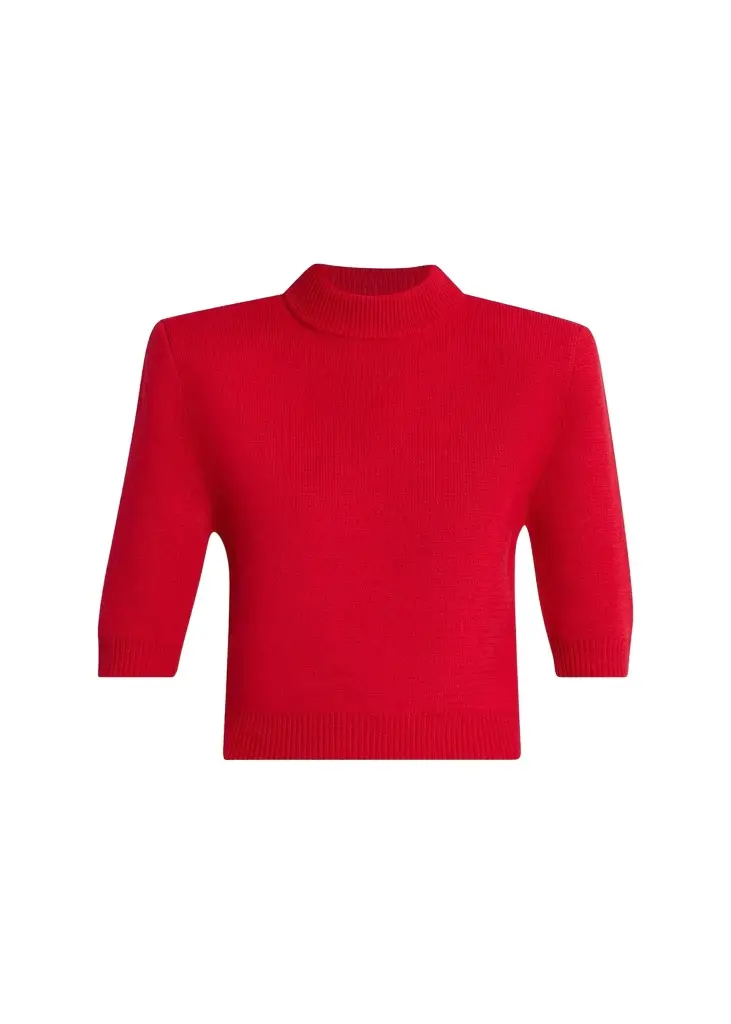 Chavela Wool Short-Sleeve Crop Sweater Chavela Wool Short-Sleeve Crop Sweater