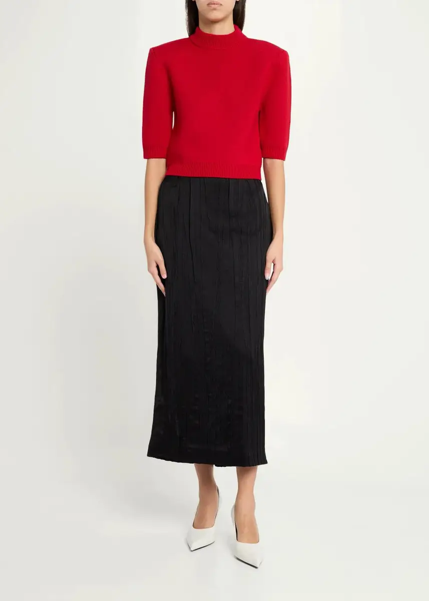 Willy Chavarria Tubo Pleated Satin Midi Skirt | Thumbnail 2 Willy Chavarria Tubo Pleated Satin Midi Skirt | Thumbnail 2