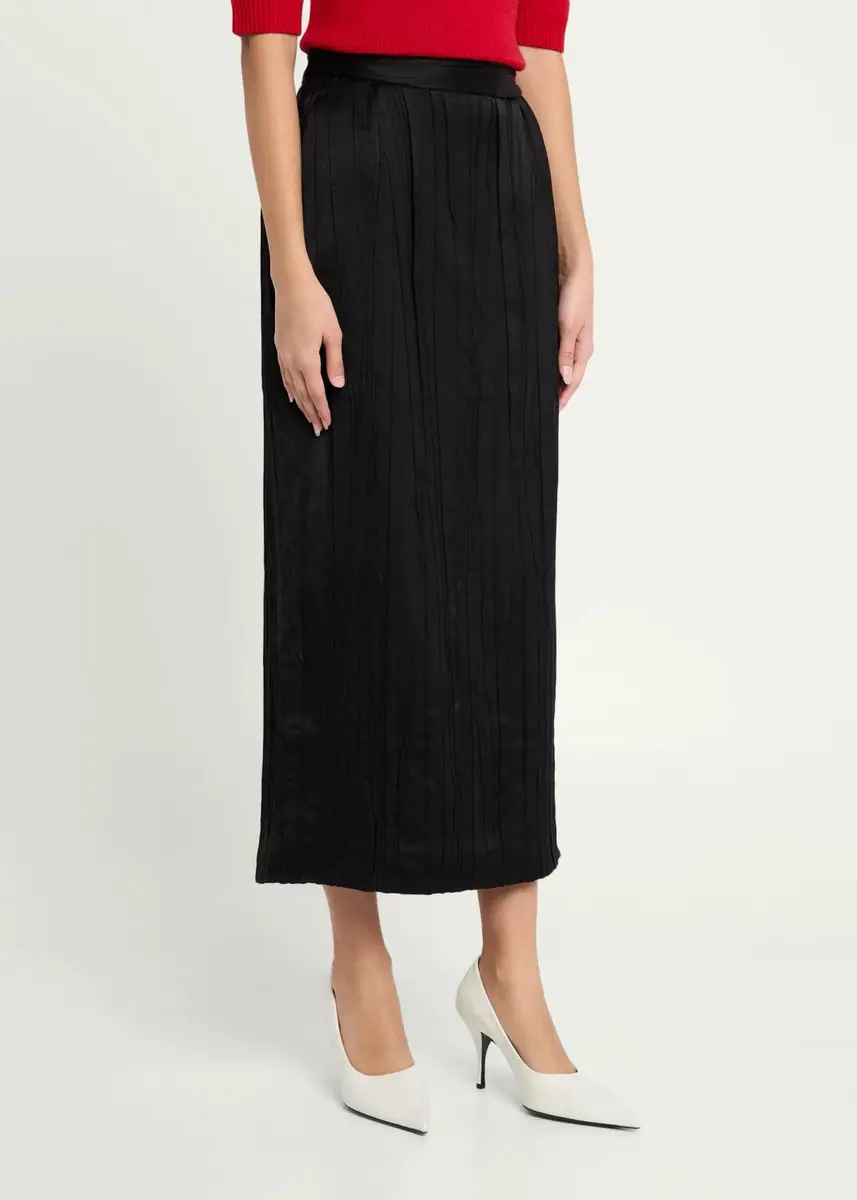 Willy Chavarria Tubo Pleated Satin Midi Skirt | Thumbnail 4 Willy Chavarria Tubo Pleated Satin Midi Skirt | Thumbnail 4