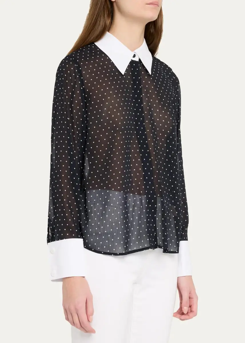 L'Agence Sona Polka-Dot Chiffon Blouse | Thumbnail 4 L'Agence Sona Polka-Dot Chiffon Blouse | Thumbnail 4