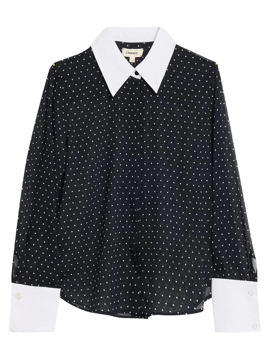 Sona Polka-Dot Chiffon Blouse
