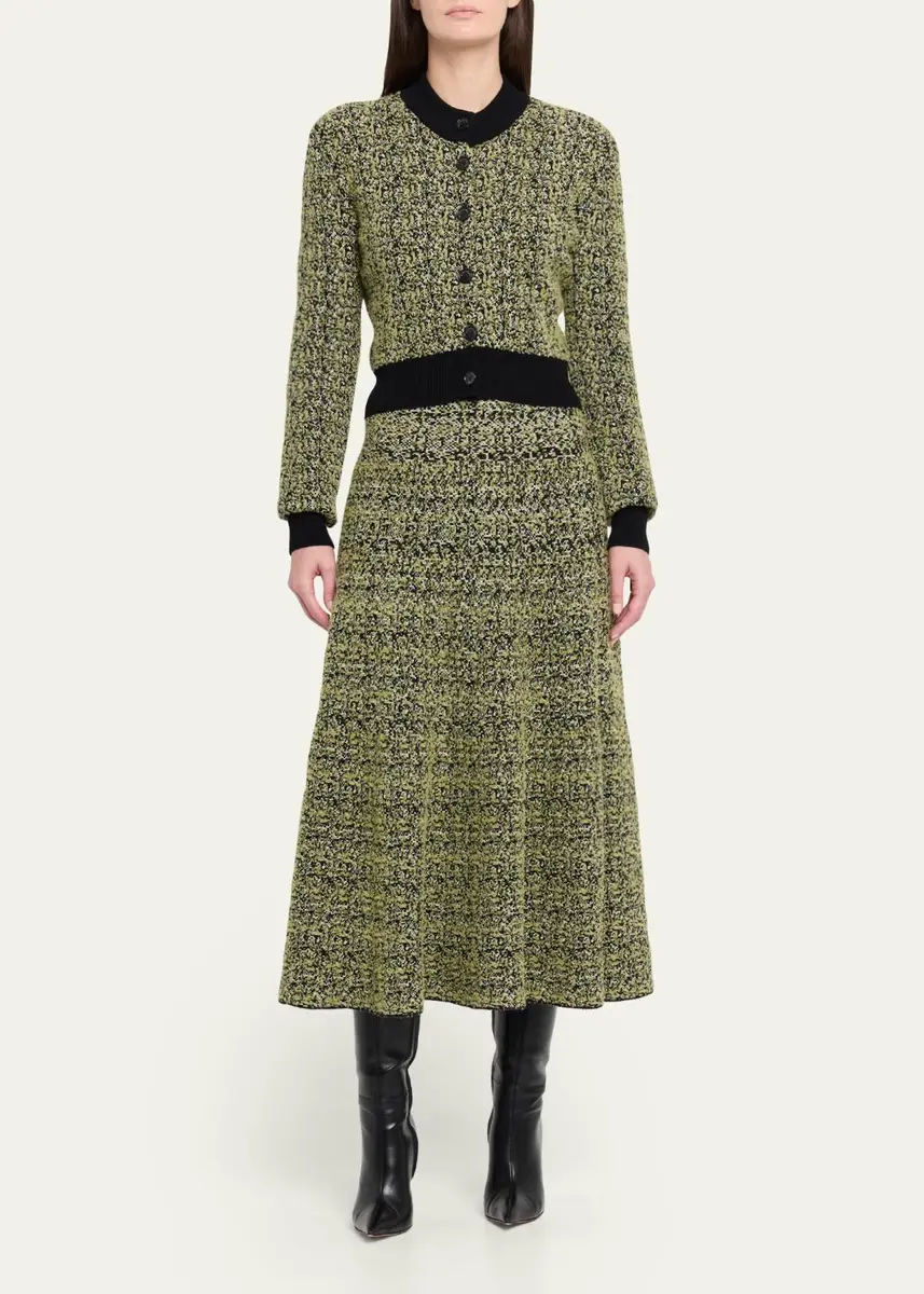 Brandon Maxwell Miller Textured Knit A-Line Midi Skirt | Thumbnail 2 Brandon Maxwell Miller Textured Knit A-Line Midi Skirt | Thumbnail 2