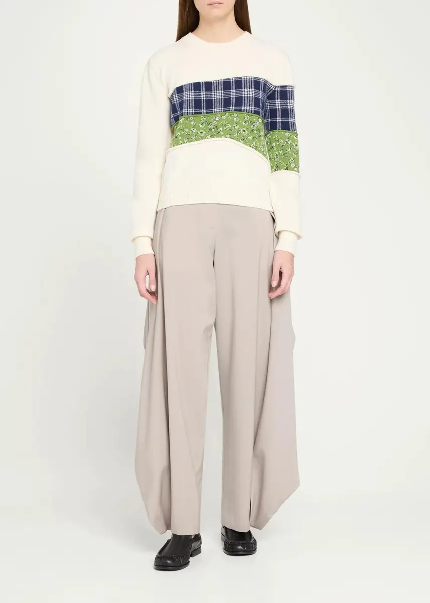 Loewe Patchwork Wool Knit Crewneck Sweater | Thumbnail 2 Loewe Patchwork Wool Knit Crewneck Sweater | Thumbnail 2