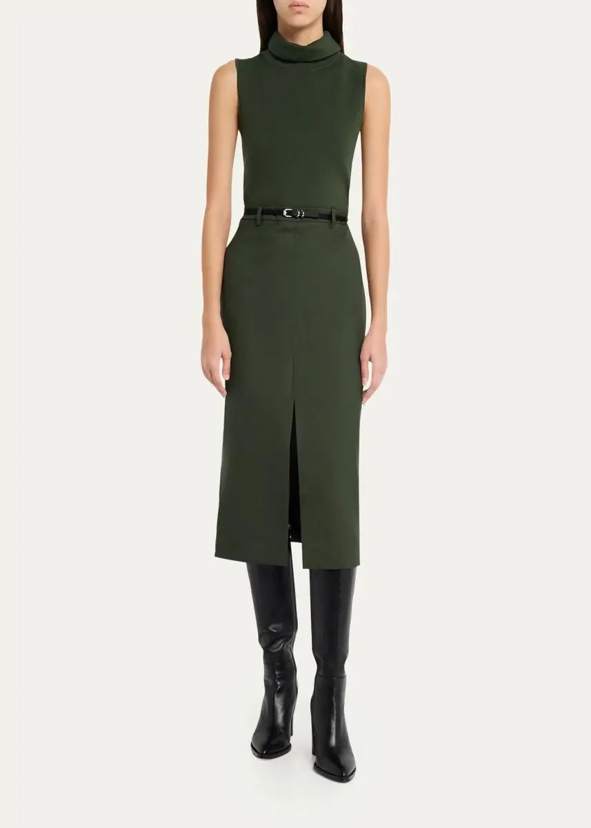 Theory Funnel-Neck Combo Midi Dress | Thumbnail 2