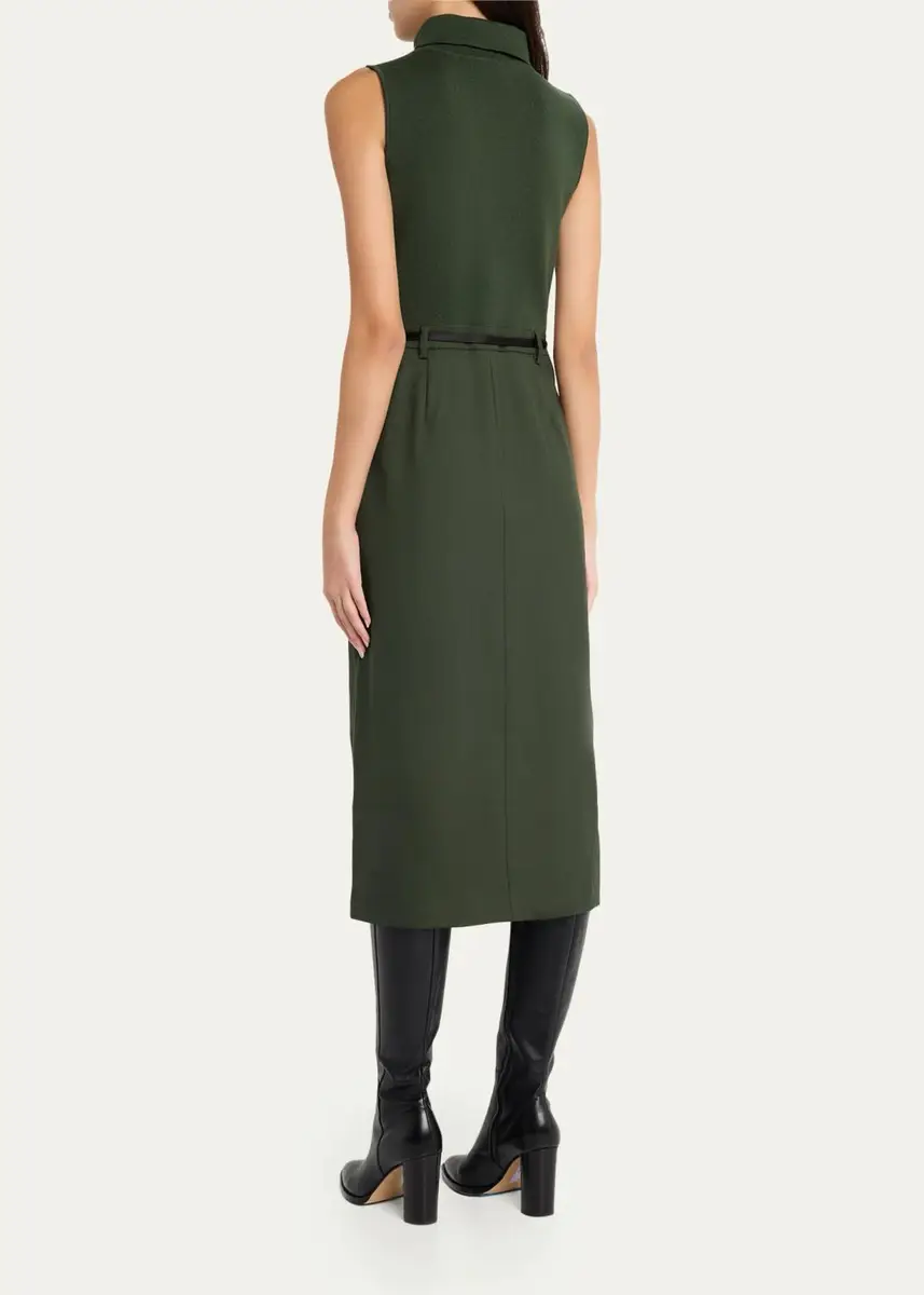 Theory Funnel-Neck Combo Midi Dress | Thumbnail 3