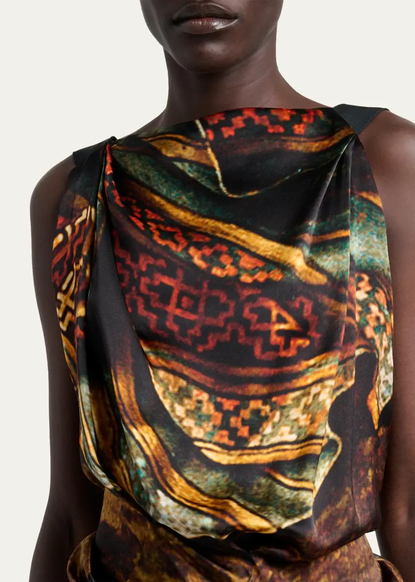 Dries Van Noten Daralyn Abstract Silk Twisted-Front Maxi Dress | Thumbnail 5 Dries Van Noten Daralyn Abstract Silk Twisted-Front Maxi Dress | Thumbnail 5