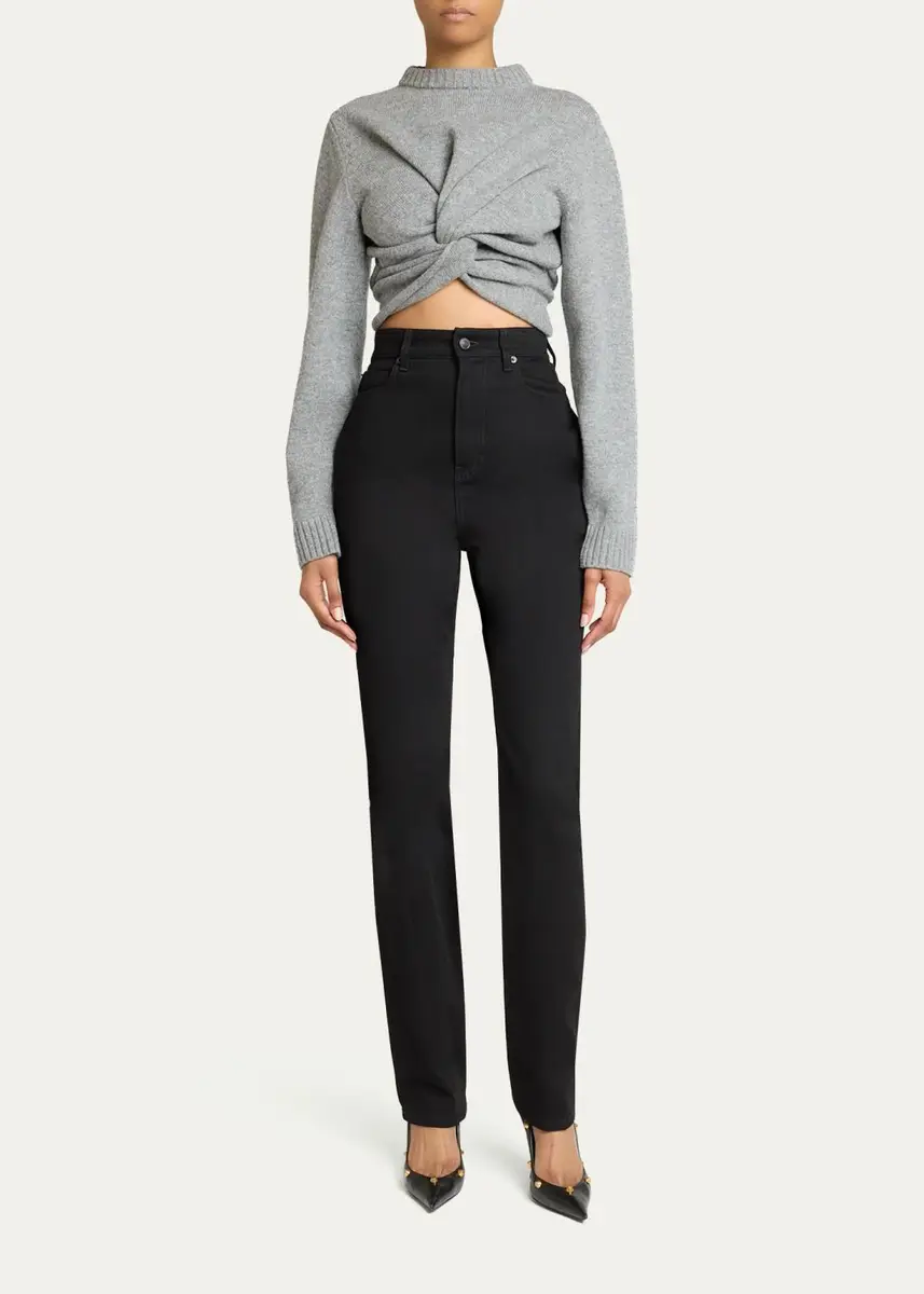 Balenciaga Cropped Twisted Wool Sweater | Thumbnail 2