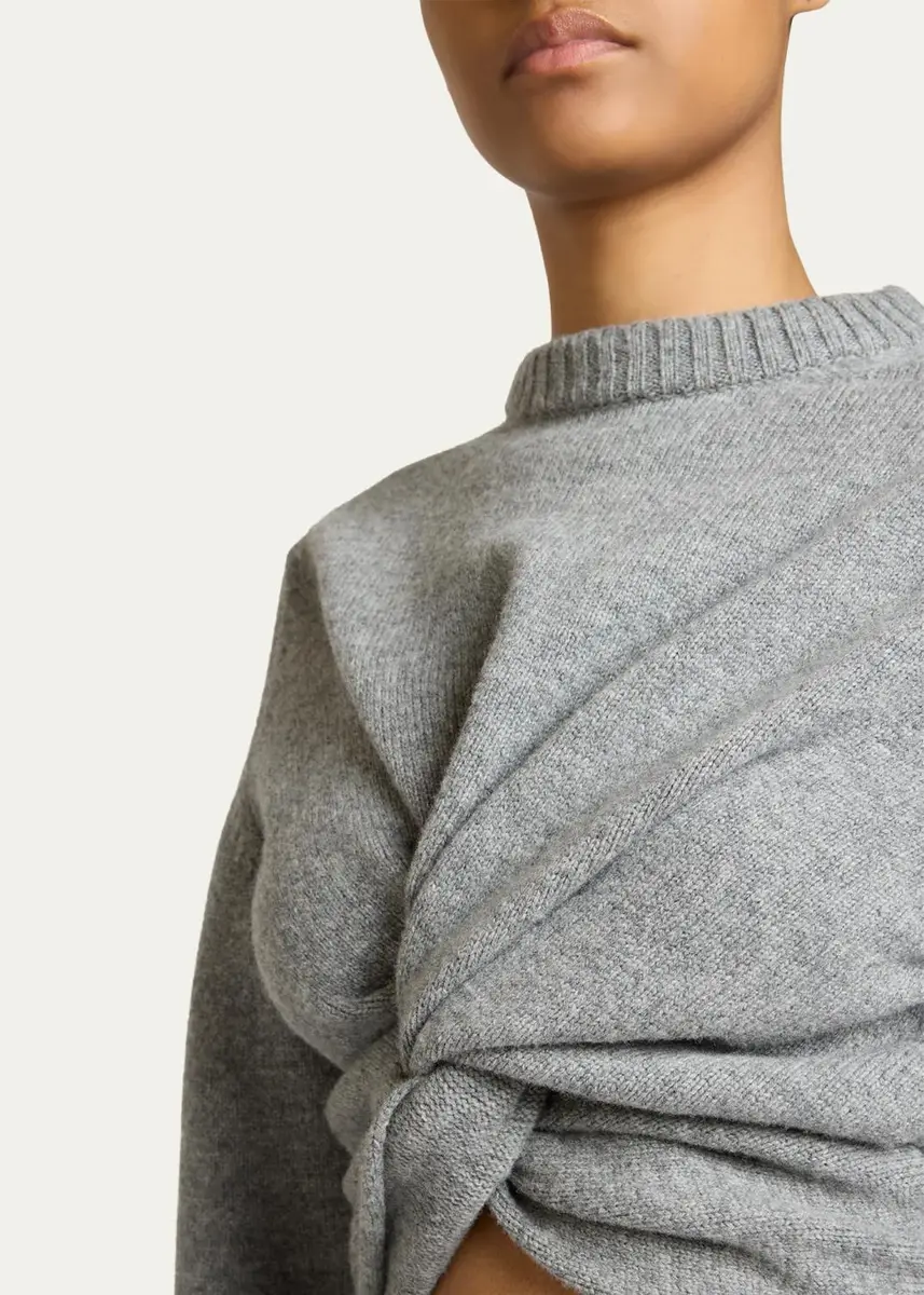 Balenciaga Cropped Twisted Wool Sweater | Thumbnail 5