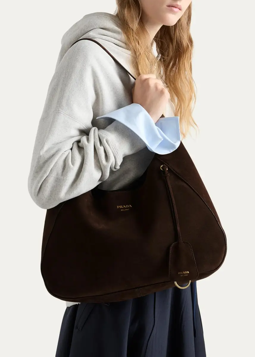Prada Boogie Suede Hobo Bag | Thumbnail 2 Prada Boogie Suede Hobo Bag | Thumbnail 2