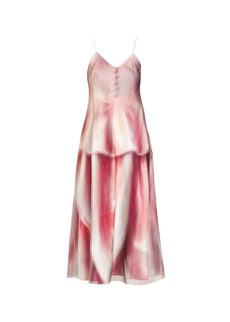 Porcelain-Print A-Line Dress