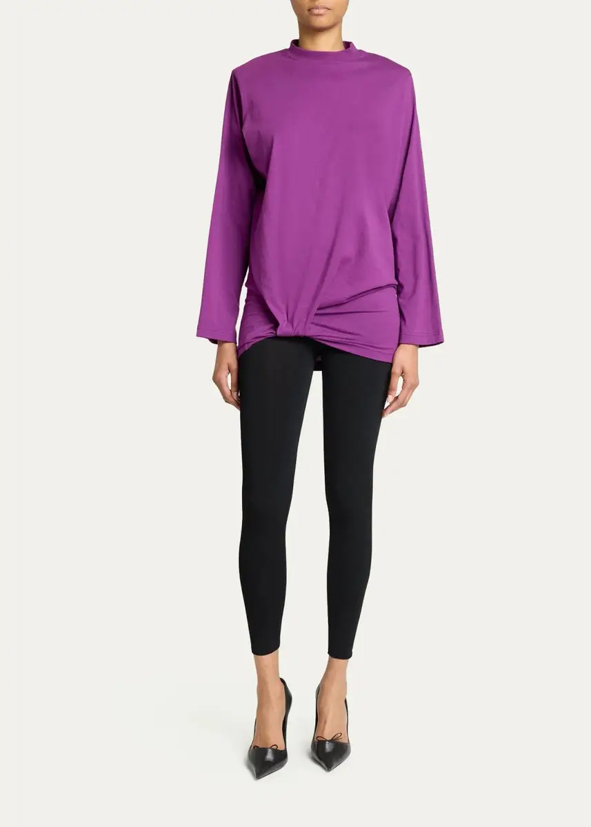 Balenciaga Tucked Twisted Long-Sleeve T-Shirt | Thumbnail 2 Balenciaga Tucked Twisted Long-Sleeve T-Shirt | Thumbnail 2