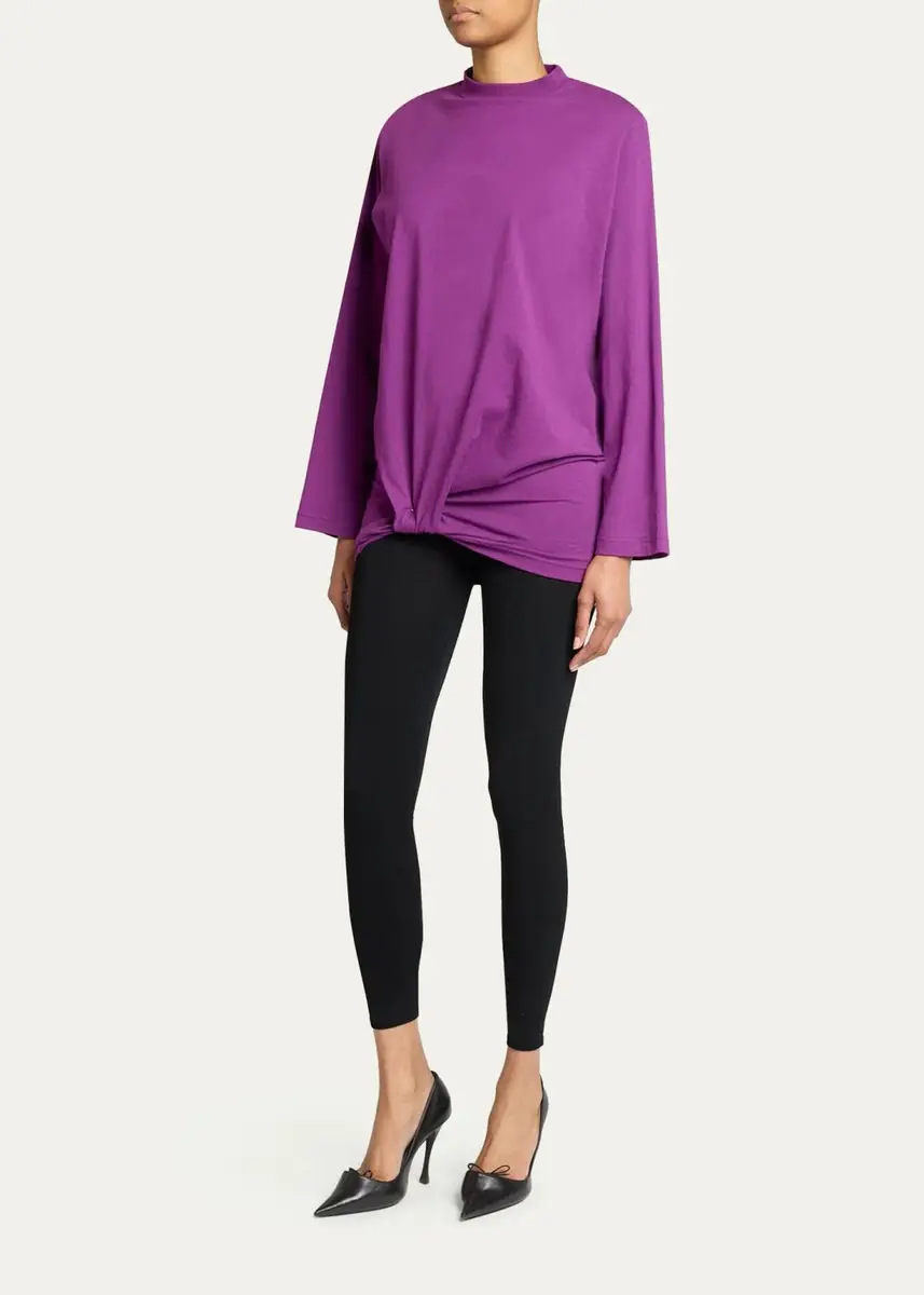 Balenciaga Tucked Twisted Long-Sleeve T-Shirt | Thumbnail 4 Balenciaga Tucked Twisted Long-Sleeve T-Shirt | Thumbnail 4